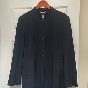 Sportmax Black Collarless Single-Breasted Jacket